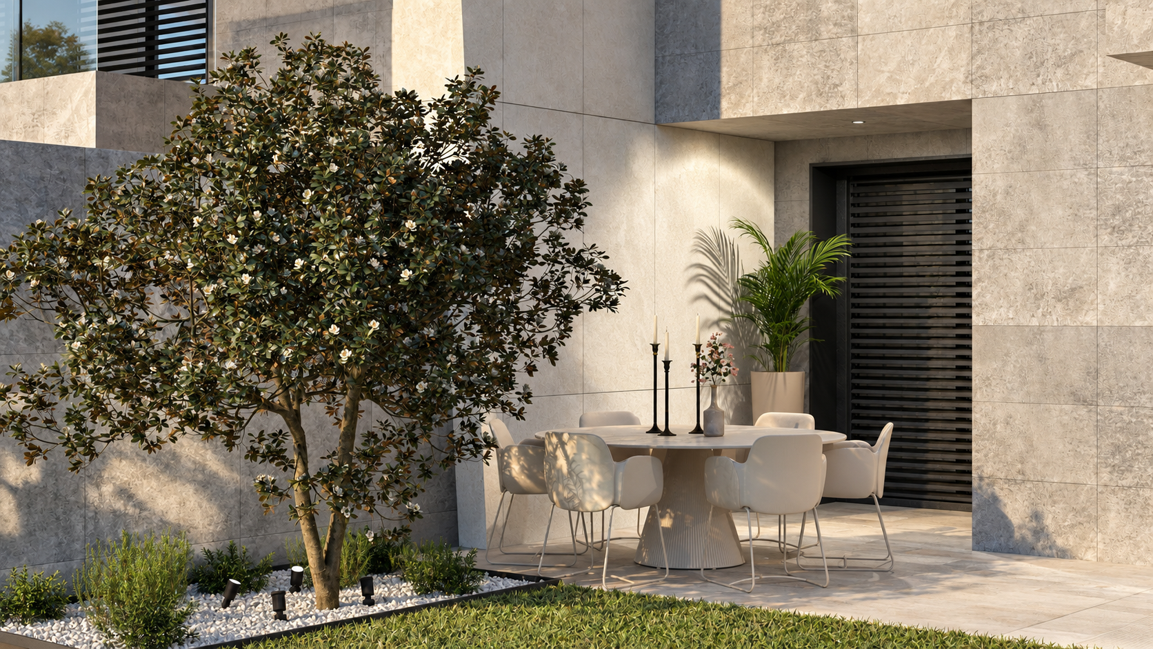 Modelo 3D de arquitectura contemporánea