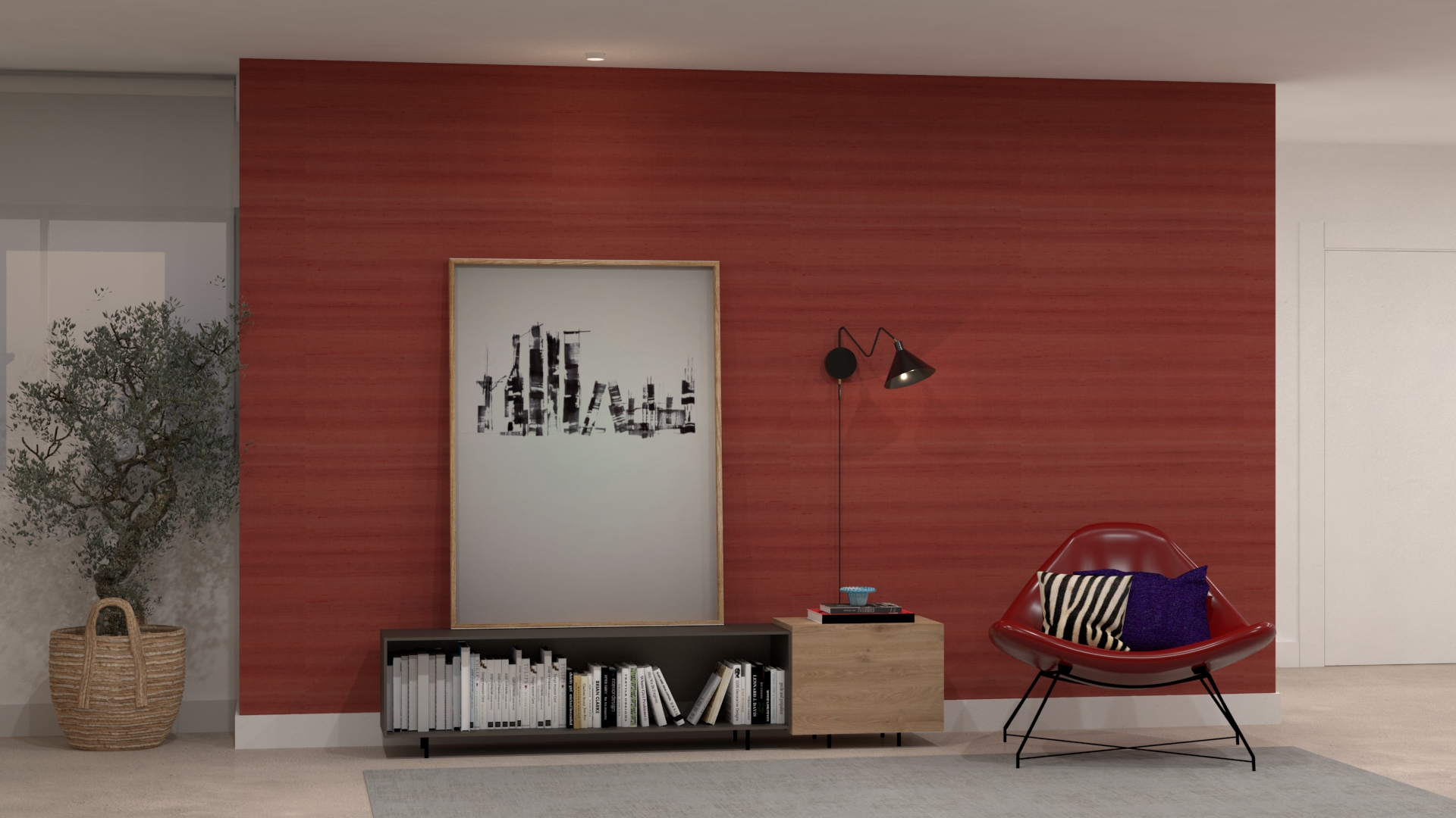 Detalle de visualización arquitectónica interior